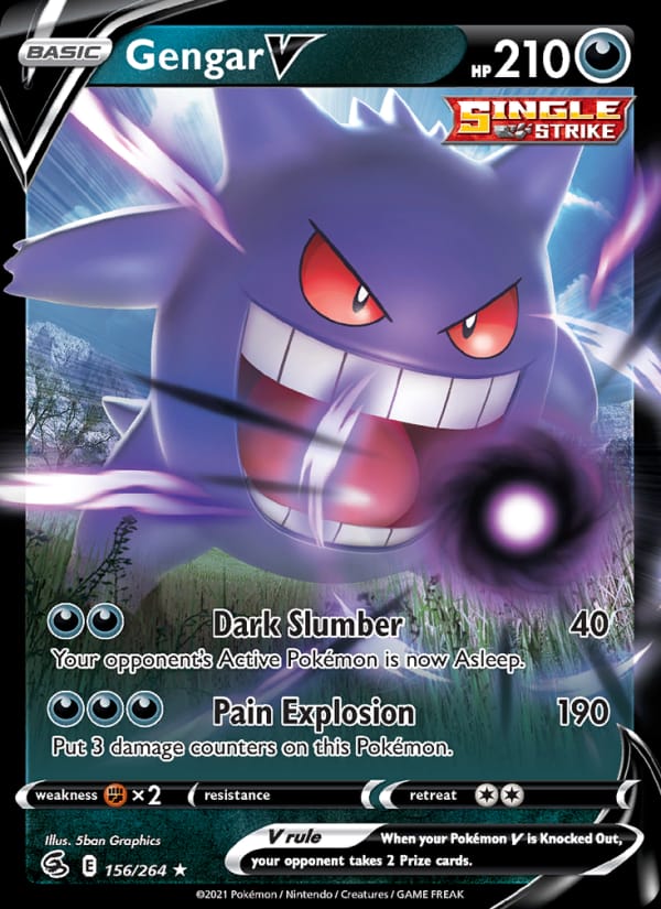 Gengar V 156/264 Fusion Strike Pokémon card
