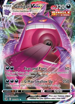 Gengar VMAX 157/264 Ultra Rare – Fusion Strike Pokémon card