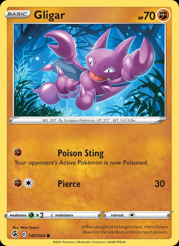 Gligar 140/264 Fusion Strike Pokémon card