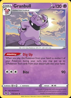 Granbull 116/264 Rare – Fusion Strike Pokémon card
