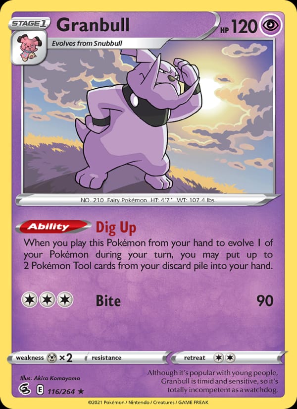 Granbull 116/264 Fusion Strike Pokémon card