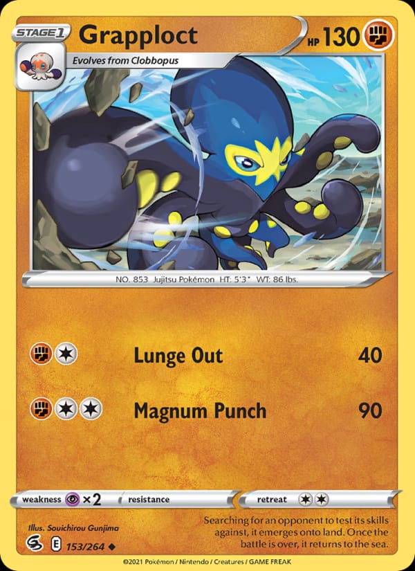 Grapploct 153/264 Fusion Strike Pokémon card