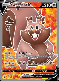Greedent V 256/264 Ultra Rare – Fusion Strike Pokémon card