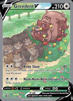 Greedent V 257/264 Ultra Rare – Fusion Strike Pokémon card
