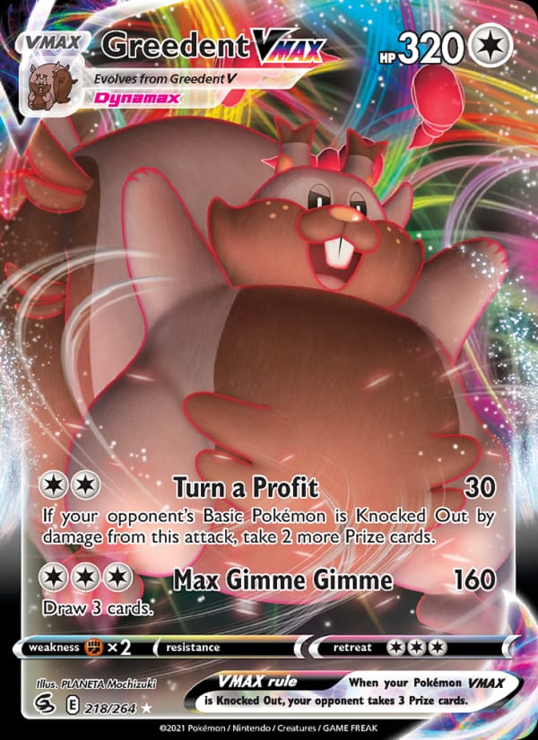 Greedent VMAX 218/264 Fusion Strike Pokémon card