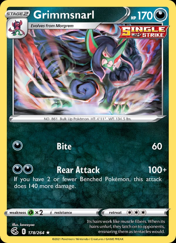 Grimmsnarl 178/264 Fusion Strike Pokémon card