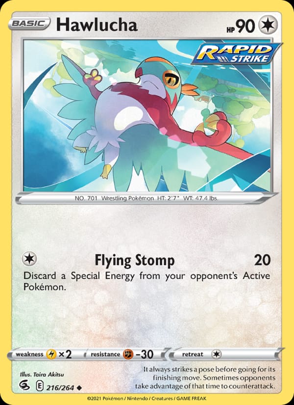 Hawlucha 216/264 Fusion Strike Pokémon card