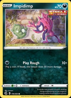 Impidimp 176/264 Common – Fusion Strike Pokémon card