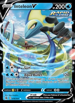 Inteleon V 266/264 Secret Rare – Fusion Strike Pokémon card