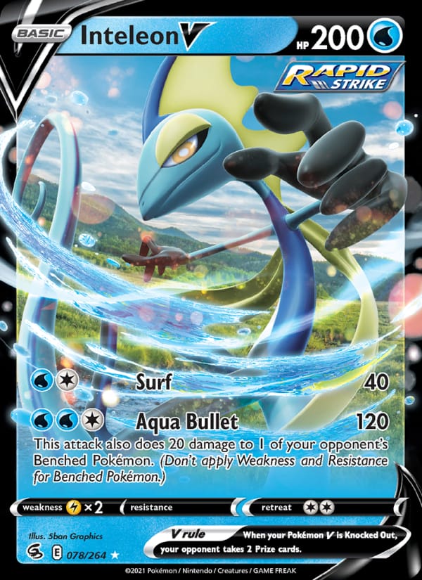 Inteleon V 266/264 Fusion Strike Pokémon card