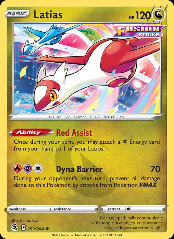 Latias 193/264 Fusion Strike Pokémon card