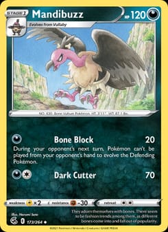 Mandibuzz 173/264 Uncommon – Fusion Strike Pokémon card