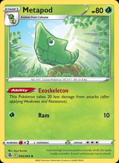Metapod 002/264 Uncommon – Fusion Strike Pokémon card