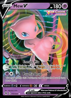 Mew V 113/264 Ultra Rare – Fusion Strike Pokémon card