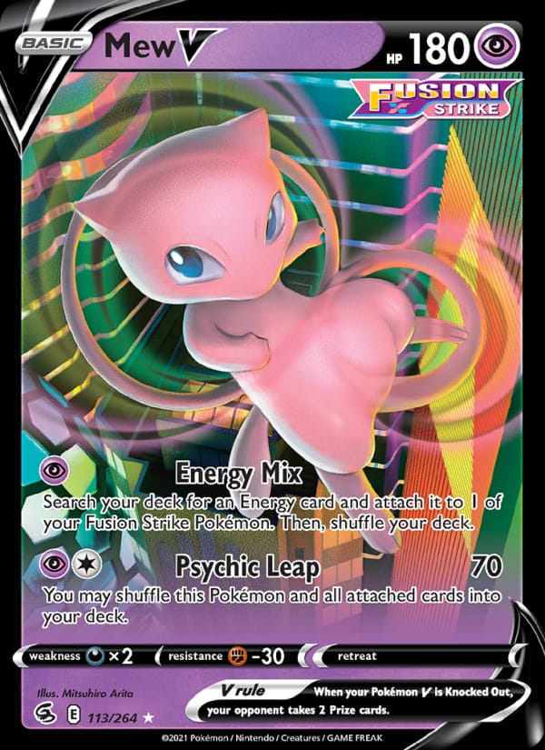 Mew V 113/264 Fusion Strike Pokémon card