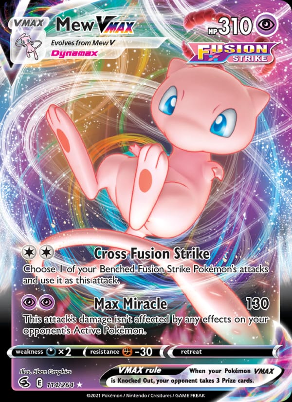 Mew VMAX 114/264 Fusion Strike Pokémon card