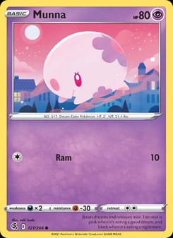 Munna 121/264 Common – Fusion Strike Pokémon card