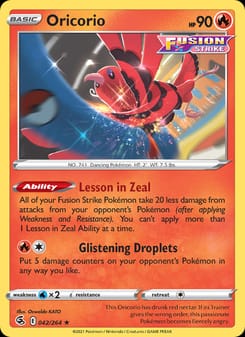 Oricorio 042/264 Rare – Fusion Strike Pokémon card