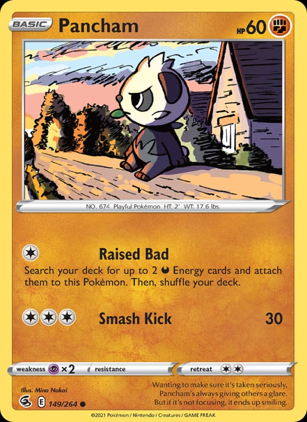 Pancham 149/264 Fusion Strike Pokémon card