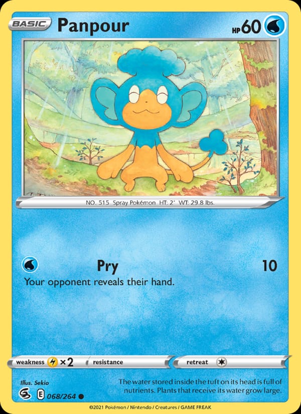 Panpour 068/264 Fusion Strike Pokémon card