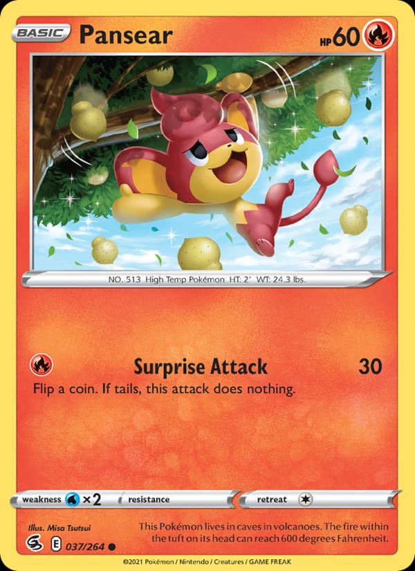 Pansear 037/264 Fusion Strike Pokémon card