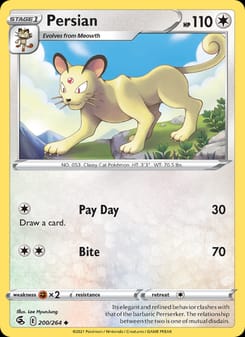 Persian 200/264 Uncommon – Fusion Strike Pokémon card