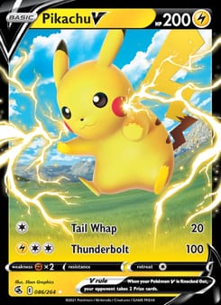Pikachu V 086/264 Ultra Rare – Fusion Strike Pokémon card