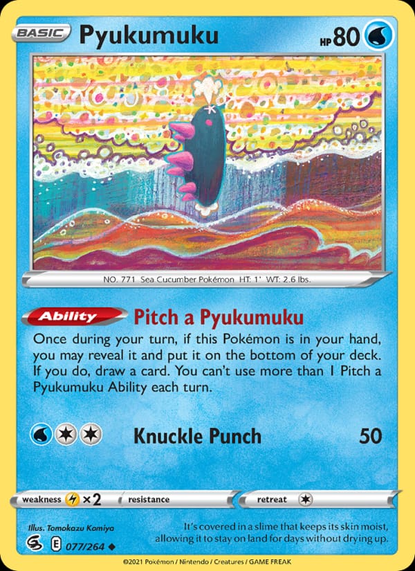 Pyukumuku 077/264 Fusion Strike Pokémon card