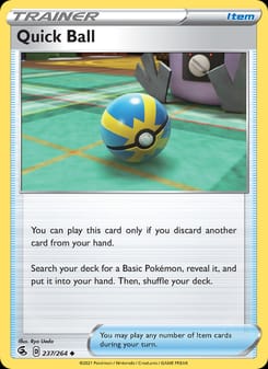Quick Ball 237/264 Uncommon – Fusion Strike Pokémon card