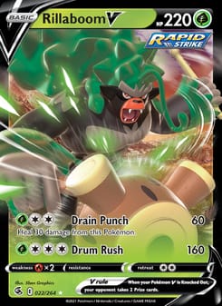 Rillaboom V 023/264 Ultra Rare – Fusion Strike Pokémon card