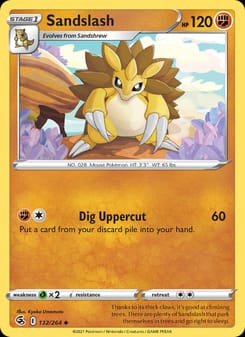 Sandslash 132/264 Uncommon – Fusion Strike Pokémon card