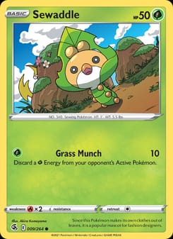 Sewaddle 009/264 Common – Fusion Strike Pokémon card