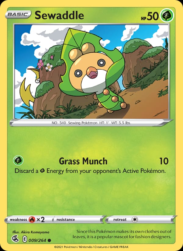 Sewaddle 009/264 Fusion Strike Pokémon card