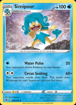 Simipour 069/264 Uncommon – Fusion Strike Pokémon card