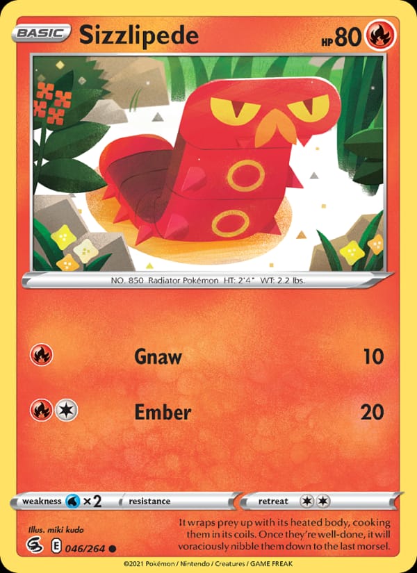 Sizzlipede 046/264 Fusion Strike Pokémon card
