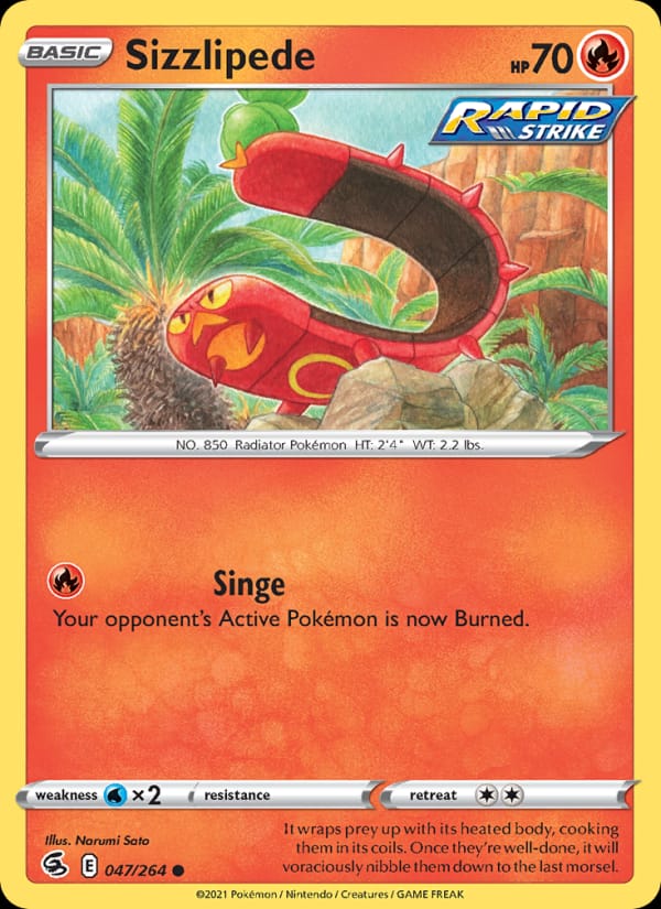 Sizzlipede 047/264 Fusion Strike Pokémon card