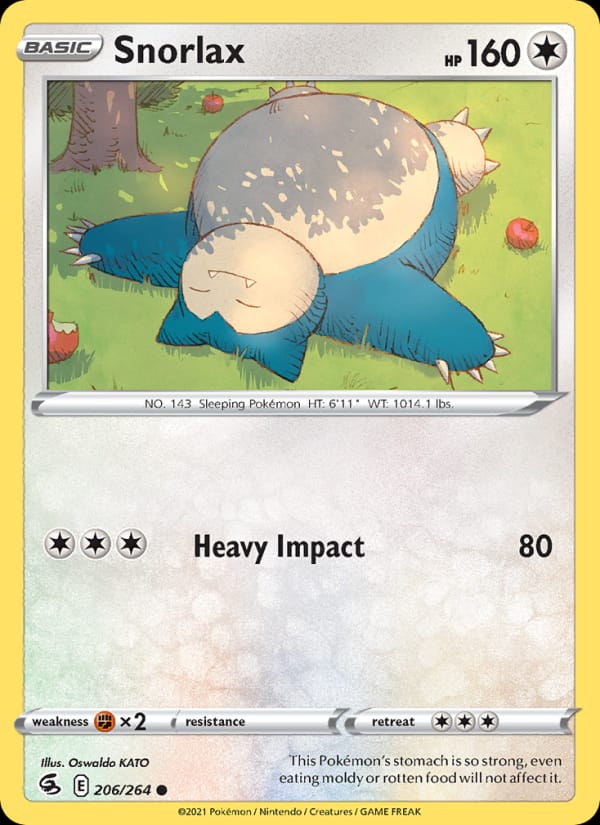Snorlax 206/264 Fusion Strike Pokémon card