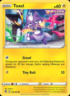 Toxel 106/264 Common – Fusion Strike Pokémon card