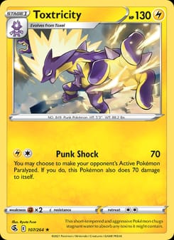 Toxtricity 107/264 Holo Rare – Fusion Strike Pokémon card