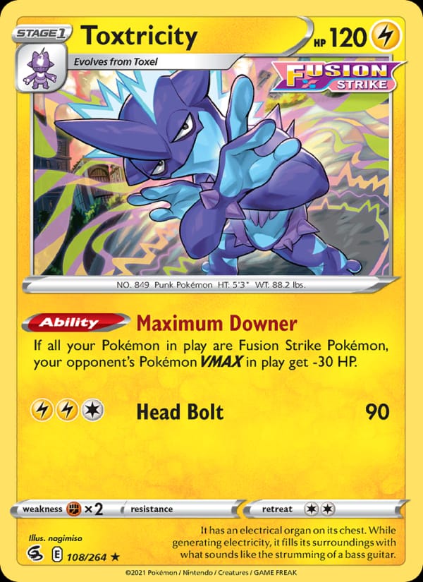 Toxtricity 108/264 Fusion Strike Pokémon card