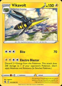 Vikavolt 101/264 Rare – Fusion Strike Pokémon card