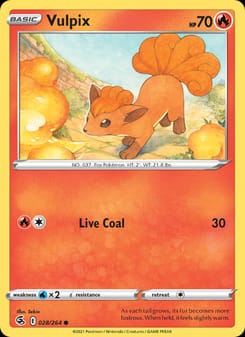 Vulpix 028/264 Common – Fusion Strike Pokémon card