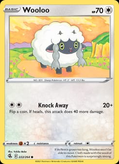 Wooloo 222/264 Common – Fusion Strike Pokémon card