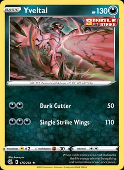 Yveltal 175/264 Rare – Fusion Strike Pokémon card