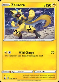 Zeraora 102/264 Rare – Fusion Strike Pokémon card
