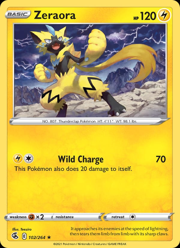Zeraora 102/264 Fusion Strike Pokémon card