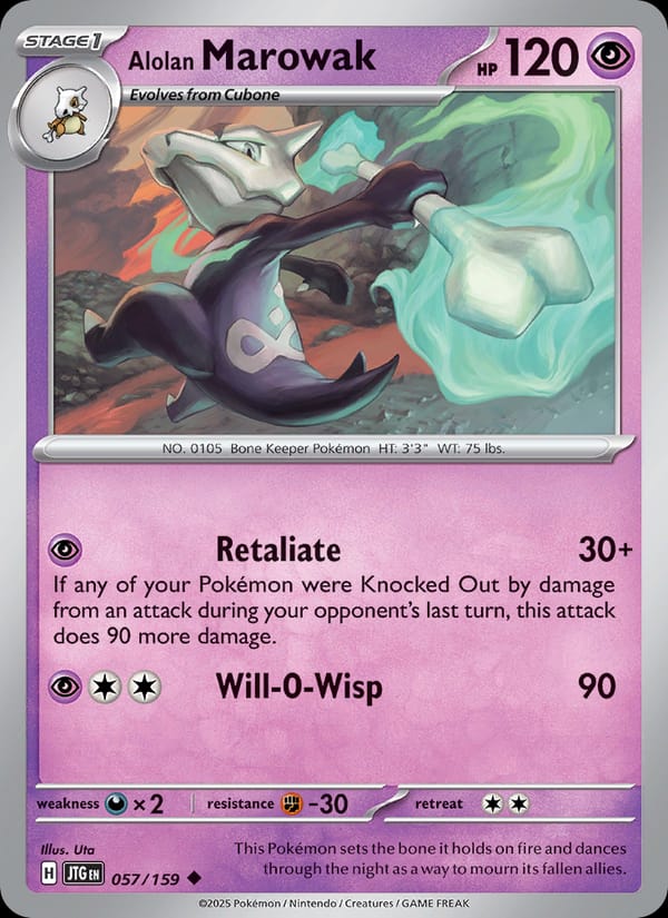 Alolan Marowak 057/159 Journey Together Pokémon card