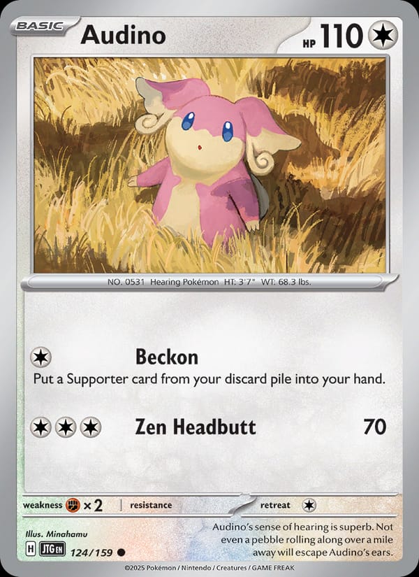 Audino 124/159 Journey Together Pokémon card