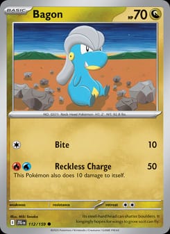Bagon 112/159 Common – Journey Together Pokémon card
