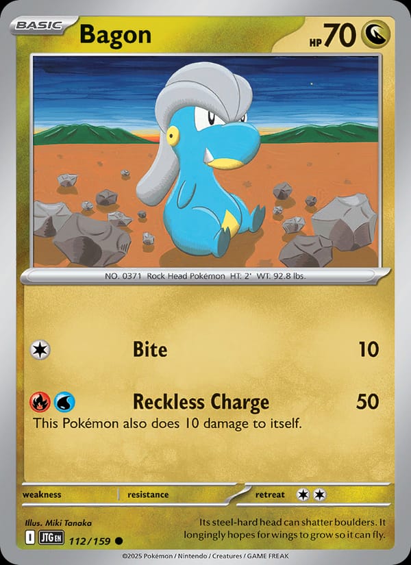 Bagon 112/159 Journey Together Pokémon card